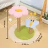 Estrutura de escalada para gatos grandes, árvore de gato multicamadas integrada com ninho de gato, arranhador de gato, tamanho compacto com pequeno design floral