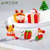 Novo Papai Noel de Natal Boneco de Neve Micro Paisagem Cena de Neve Caixa de Trem Meias de Natal Pequeno Presente Sino Enfeites de Resina