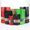 Saco aluminizado colorido autovedante janela em relevo saco osso vertical saco para produtos secos saco para frutas secas saco interno para embalagem de alimentos saco para chá