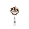 Metal Diamante Árbol de Navidad Muñeco de Nieve Campana Telescópico Hebilla Fácil de Tirar Hebilla de Identificación Fácil de Tirar Clip para Insignia Enrollable