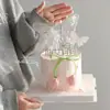 Decoración para Pastel Día de las Madres 2025 Mariposa Luminosa Adorno de Luz Capullo de Tulipán Hada Mamá Inserto de Diamante