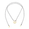 Collar Colgante de Gota de Agua Largo Simple Transfronterizo Europeo y Americano para Mujer, Collar Anillo Asimétrico Retorcido para Viajes de Negocios