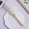Pente com Almofada de Ar Cuidadosamente Selecionado, Portátil para Dormitórios Estudantis, Estiloso para Uso Doméstico, Almofada de Ar Massageadora para Cabelos Cacheados, Amarelo Cremoso, Macio, Suave para Cabelos Longos