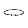 Collar de Ojo de Tigre Vintage con Perlas, de Alta Gama para Otoño e Invierno, Cadena Clavicular de Ágata Negra Hecha a Mano