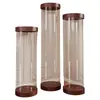 Balde de Armazenamento Cilíndrico Grande Capacidade Rack de Armazenamento de Garrafas Vazias Produtos de Cuidados com a Pele para Bonecas Acrílico Cosméticos Frascos Transparentes Potes
