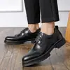 Nuevos zapatos de vestir de cuero con cordones transfronterizos para hombre, talla grande, zapatos formales de negocios casuales, elegantes zapatos de cordones con punta para hombre