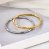 Comercio Exterior Clásico Nuevo Pulsera de Acero Inoxidable Junta de Bambú Moda Versátil Exquisita Abierta Fabricante Mayorista Joyería de Acero de Titanio