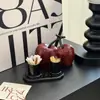 Portapalillos de cereza roja, caja de hisopos de algodón para el hogar, alto valor estético, lindo y creativo, caja de hilo dental de alta gama, caja de almacenamiento de palillos