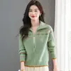 Novo Cardigã de Tricô Feminino com Gola Reversível para Primavera e Outono, Solto Casual, Relaxado, Suéter Casaco Rejuvenescedor, Top Curto Bordado, Moderno