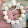 Pulseira Puer de Jade Branco Natural para Dedo Alto Enrolar Raiz de Bodhi Macia Pulseira para Homens e Mulheres Ecologia Original Tamanho Grande