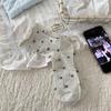 Nuevos calcetines de malla finos para primavera y verano 2025 con lazo pequeño, sin costuras, versátiles, estilo coreano Dongdaemun, calcetines tipo calcetín para niños