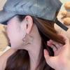 Aretes Rotos de Estrella de Cinco Puntas Plateados Exagerados Geométricos Calados Estilo Ins Europeo y Americano Aretes Simples Elegantes Aretes que Adelgazan