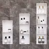 Placa de Aleación de Aluminio Sólido Nicho de Baño Lujo Sencillo Nicho Empotrado en Baño Estante de Almacenamiento para Baño