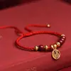 Pulseira Corda Vermelha Cinábrio Marca Fu Antiga Tecida à Mão Corda de Mão Melhor Amigo do Casal Pulseira Feminina Presente Exame Aterrissagem