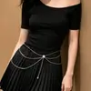 Cadena de Cintura Sexy Morada de Múltiples Capas con Colgante de Pedrería y Borlas, Ajustable, Accesorio Elegante y Versátil