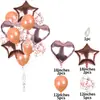 Set de globos de película de aluminio de 18 pulgadas, 14 piezas, lentejuelas perladas, color oro rosa, decoración para fiesta de cumpleaños infantil, diseño de ambiente, globo