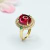 Anillo de Rubí Cultivado de Guan Yu Banda de Corindón Rojo Joyería de Alta Gama Venta al por Mayor y Entrega de Fábrica S4012410