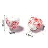 Cuentas Sueltas Cerámicas Azules y Blancas Impresas con Porcelana en Forma de Corazón Materiales para Manualidades DIY Pulsera Collar Pendientes Joyería de Estilo Antiguo