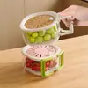 Cesto Escorredor Grande Especial Doméstico Cesto de Frutas Fofo Filtro de Água Telescópico Dois em Um Desidratação Espessada Cesto de Lavar Legumes com Tampa