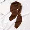 Gorro cálido de punto para hombre y mujer, bufanda de invierno integrada, gorro de ciclismo con forro polar, protección para la cabeza a prueba de frío para coche eléctrico