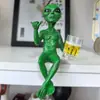 [Superventas Transfronterizo] Adornos de Resina de Extraterrestres Ovni Decoración de Jardín Interior y Exterior Estatuillas Pequeñas Decoración del Hogar