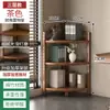 Estante de exhibición de gabinete de té de esquina de estilo chino nuevo de madera maciza para vajilla de té, almacenamiento de hojas de té y estante de exhibición para sala de té pequeña