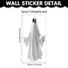 Lanterna de Halloween Fantasma Adesivo de Parede Morcego de Terror Adesivo Autoadesivo de PVC Decoração de Festa de Festival Adesivo de Janela