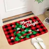 Tapete de casa de diatomita com atmosfera decorativa de Natal estilo Ins, resistente à sujeira e antiderrapante, capacho para porta de entrada