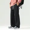 Calça Tricô Nova Outono e Inverno 2025 Tendência da Moda Cordão Ajustável na Barra Simples Solta Confortável Calça Casual