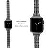 Adequado para Apple Watch S11/Se Pulseira de Relógio de Metal Cravejada de Diamantes Fabricante de Pulseira de Relógio de Diamantes de Duas Fileiras de Cinco Contas Apple