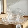 Juego de Taza de Té Roja y Vaso de Café Seis Tazas Seis Platillos Patrón Vertical Transfronterizo Patrón en Relieve Taza de Café Taza de Té Negro