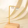 Brincos de Tarraxa com Letra Cd Totalmente Cravejados em Ouro 18K com Pérola, Brincos de Zircônia Exagerados de Nicho de Luxo Leve Atacado