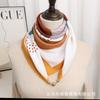 Otoño e Invierno Nuevo Pañuelo Cuadrado de 70 Pañuelo con Hebilla Magnética Pañuelo de Protección para el Cuello de Algodón y Lino Estampado para Mujer Pañuelo de Moda para Combinar con Todo