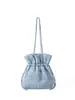 Bolso Cubo de Gran Capacidad con Diseño de Pliegues Estilo Coreano y Cordón, Nuevo Bolso de Mano de Moda Transfronterizo, Bolso de Hombro para Mujer