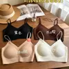 Sensación de terciopelo cepillado, hermoso sujetador de espalda cruzada, cuello en V, copa U, ropa interior femenina cálida y amigable con la piel, copa fija, suave y lisa 2698
