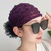 Nuevo estilo tocado para cubrir el cabello blanco sombrero delgado diadema de ala ancha moda para mujer pañuelo para la cabeza de madre diadema de encaje diadema