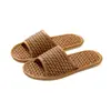 Pantuflas de Paja de Bambú y Ratán para Pareja Primavera y Verano para Uso en Interiores sobre Pisos de Madera, Pantuflas de Lino para el Hogar