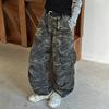 Pantalones Cargo para Niñas Primavera y Otoño Elegantes para Niños Grandes Modernos de Pierna Recta Camuflaje Pantalones de Caída para Niños Estilo Urbano de Pierna Ancha