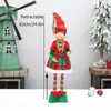 Decorações de Natal Boneco Elfo de Pernas Longas Tecido Vermelho e Verde Boneco Elfo Palhaço Masculino e Feminino Estátua Enfeites