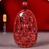 Colgante de Santero de Cinabrio Real Arena de Cristal Colgante del Buda de Navidad Año de la Serpiente Collar del Zodiaco Doce Signos Colgante de Cinabrio
