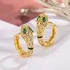 Ano do Serpente Fique Rico Brincos Pequenos Requintados Full Zircônia Ear Cuff Brincos de Temperamento para Mulheres Joias de Orelha Ano do Zodíaco Sensação de Alta Classe Brincos de Tarraxa