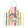 Delantal con Estampado de Unicornio de Dibujos Animados Nuevo Delantal de Pintura para Niños Cocina Impermeable y a Prueba de Aceite Delantal sin Mangas para Adultos Una Pieza
