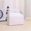 Caja Portátil Monocromática de Papel Kraft para Hornear y Cortar Caja de Empaque para Postre Mousse Caja de Empaque para Té de la Tarde Caja para Galletas Crujientes de Copo de Nieve