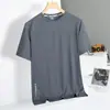Fabricante Direto Alta Elasticidade Seda de Gelo Secagem Rápida Manga Curta Verão Corrida Esportes Fina Respirável Gola Redonda Absorção de Umidade Camiseta Masculina