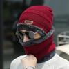 Chapéu de inverno masculino com veludo extra acolchoado chapéu de tricô tendência quente jovem outono e inverno chapéu de algodão chapéu de lã masculino de inverno atacado