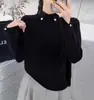 Camiseta Base de Punto Estilo Europeo con Cuello Medio Alto para Mujer, Nueva Moda Primavera y Otoño, Muy Elegante y Hermosa, Suéter Ajustado