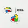 Broche de Rompecabezas Multicolor Más Vendido Transfronterizo Amor Cuadrado Rompecabezas de Color Insignia Metálica Accesorios de Aleación