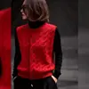 Colete de tricô, nova coleção outono/inverno 2026, casual feminino, retrô, rejuvenescedor, gola redonda, sem mangas, para sobrepor, top de tricô torcido, moderno