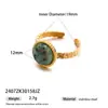 Anillo Taina de Acero Inoxidable Europeo y Americano Lujo Accesible Gama Alta Incrustaciones de Piedra Natural Colorida Anillo de Acero de Titanio Joyería de Nicho Femenina