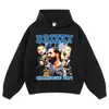 Sudadera con Capucha Estampado de Estrellas Floral Algodón Puro Holgada Oversize Transfronteriza para Hombre y Mujer Cuello Redondo Estilo High Street